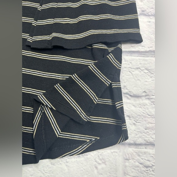 J. Jill Black Tee with White/Tan Stripes. 3/4 Length Bell Sleeve. Size 2X - Picture 4 of 9